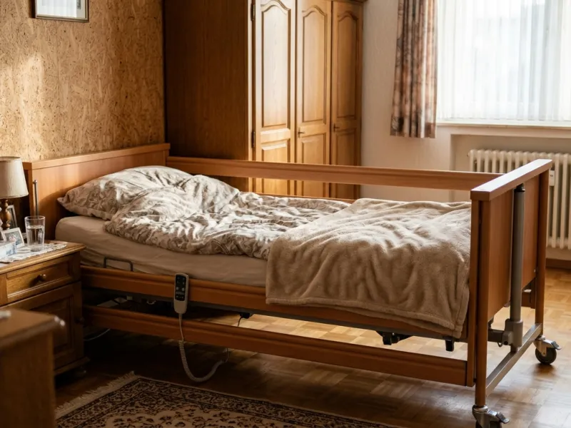 Elektrisches Pflegebett in einem gemütlichen Schlafzimmer