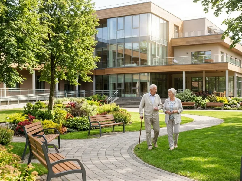 Helle Rehaklinik mit Garten und Spazierweg