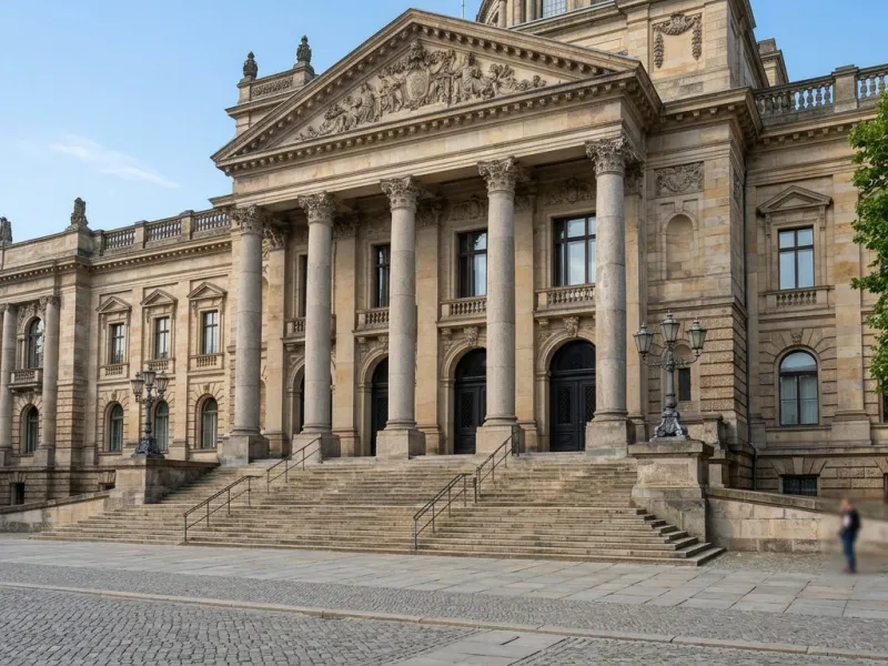Gerichtsgebäude mit Säulen bei Tageslicht