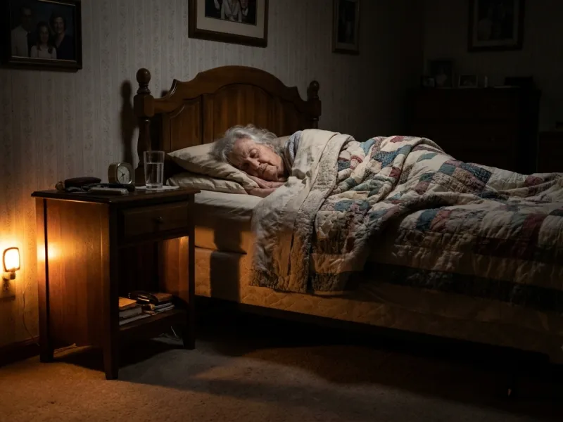 Nachtlicht im ruhigen Schlafzimmer einer älteren Dame